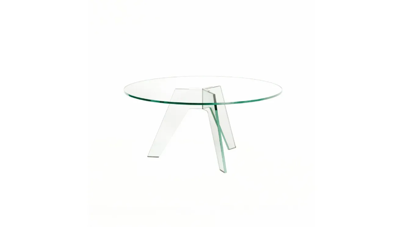 Crystal round table by Glas Italia