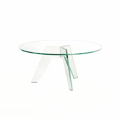 Crystal round table by Glas Italia