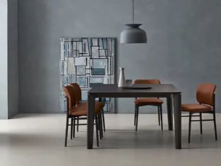 Extensible table Desco in Charcoal Oak by Sangiacomo.