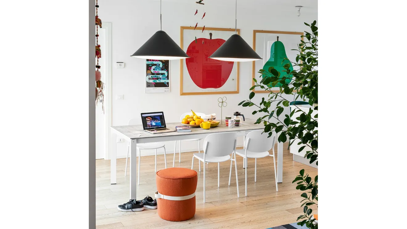 Extendable Eminence Metal dining table by Connubia