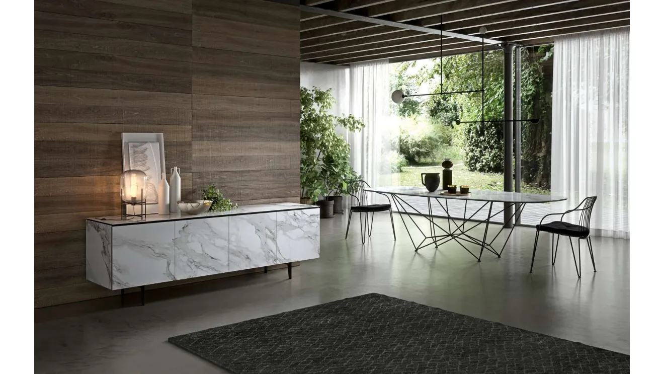 Fil8 Fixed Ceramic Table by Ozzio.