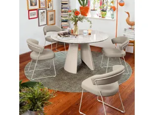 Extendable round table Frac in ceramic by Connubia