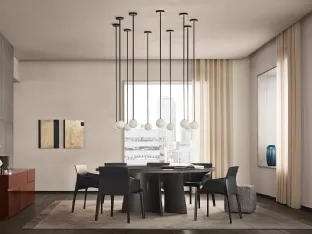 Round table with Kensington marble top by Poliform