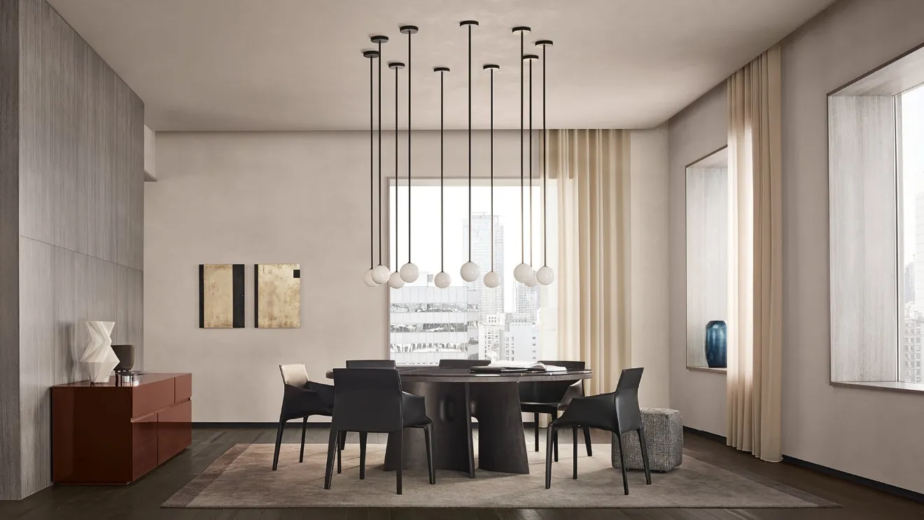Round table with Kensington marble top by Poliform