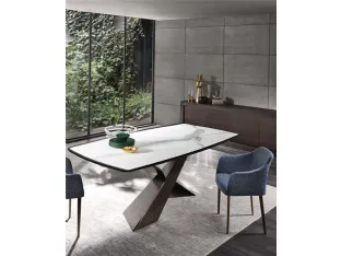 Living table in wood and ceramic by Riflessi.