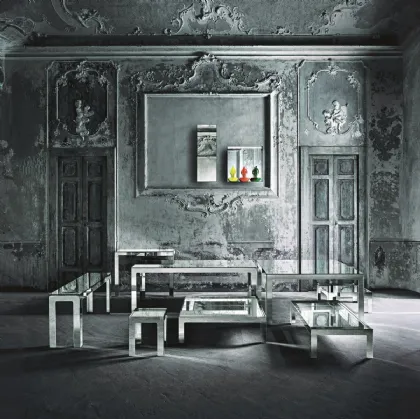 Table with Mirror Mirror top by Glas Italia.