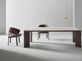 Oshi Table in ceramic and wood by Bonaldo