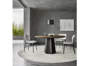 Round Polyhedron Table in Thermotreated Oak by Sangiacomo.