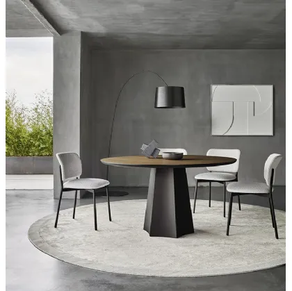 Round Polyhedron Table in Thermotreated Oak by Sangiacomo.