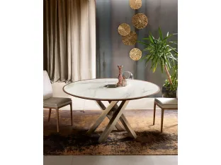 Round Shangai table in wood and ceramic by Riflessi
