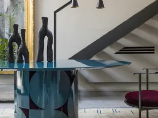 Round Lacquered Table by Mogg