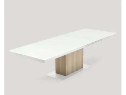 Super extendable table on wooden column and ceramic top Sincro Connubia CB4087