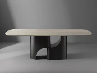 Taijitu table with ceramic top by Bonaldo