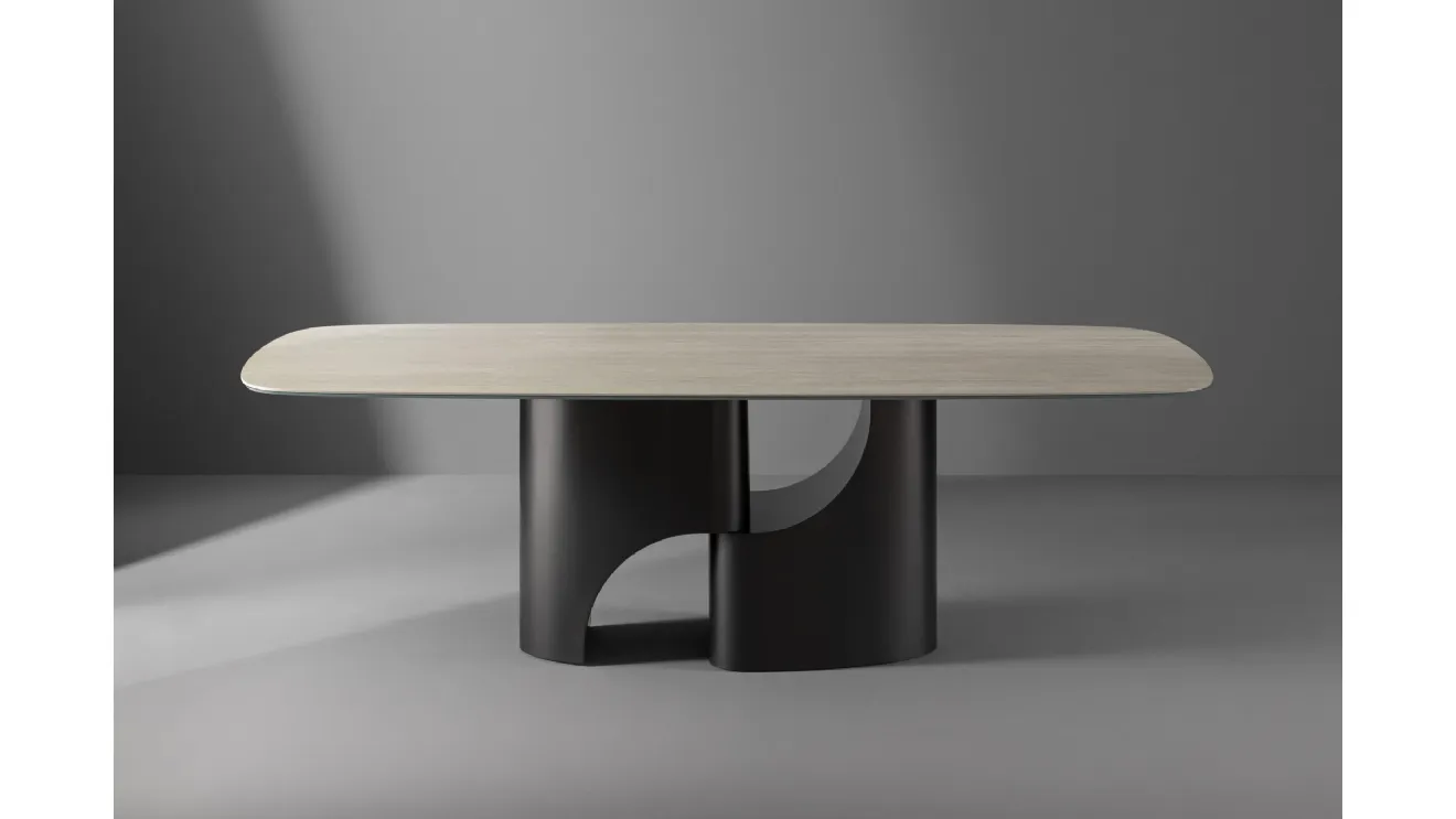 Taijitu table with ceramic top by Bonaldo