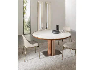 Tower table in wood and ceramic by Riflessi.