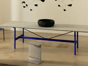 Zinc table with Luserna stone marble by Desalto.