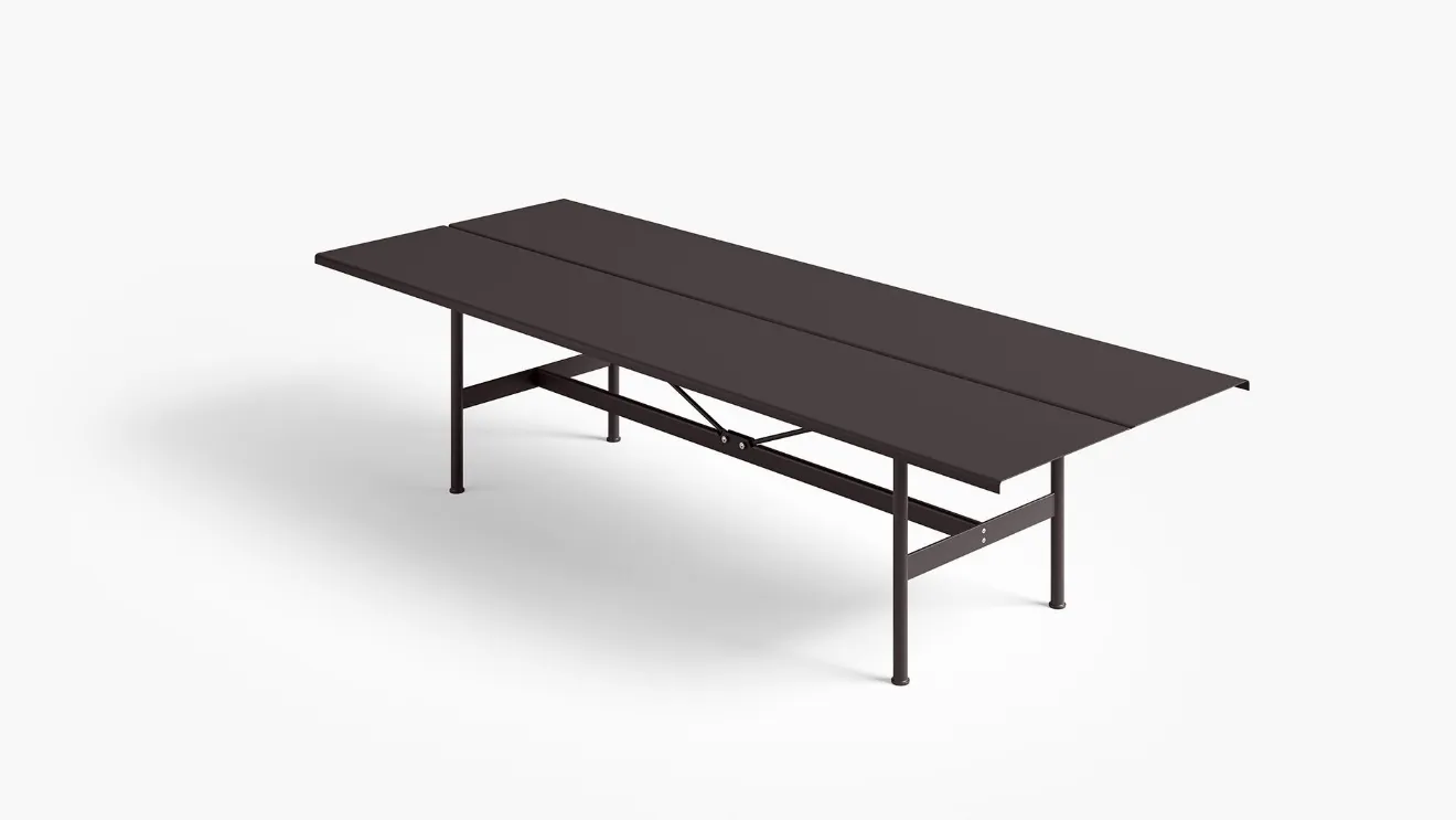 Zinc table in lacquered metal by Desalto