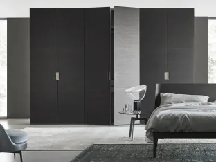 Smooth door wardrobe with Deluxe handle by Sangiacomo.
