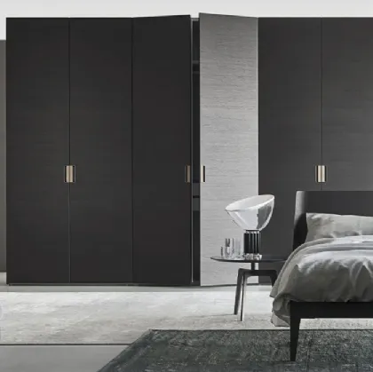 Smooth door wardrobe with Deluxe handle by Sangiacomo.
