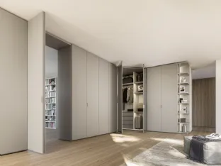 Corner Terminal Wardrobe with Smooth Door by Sangiacomo