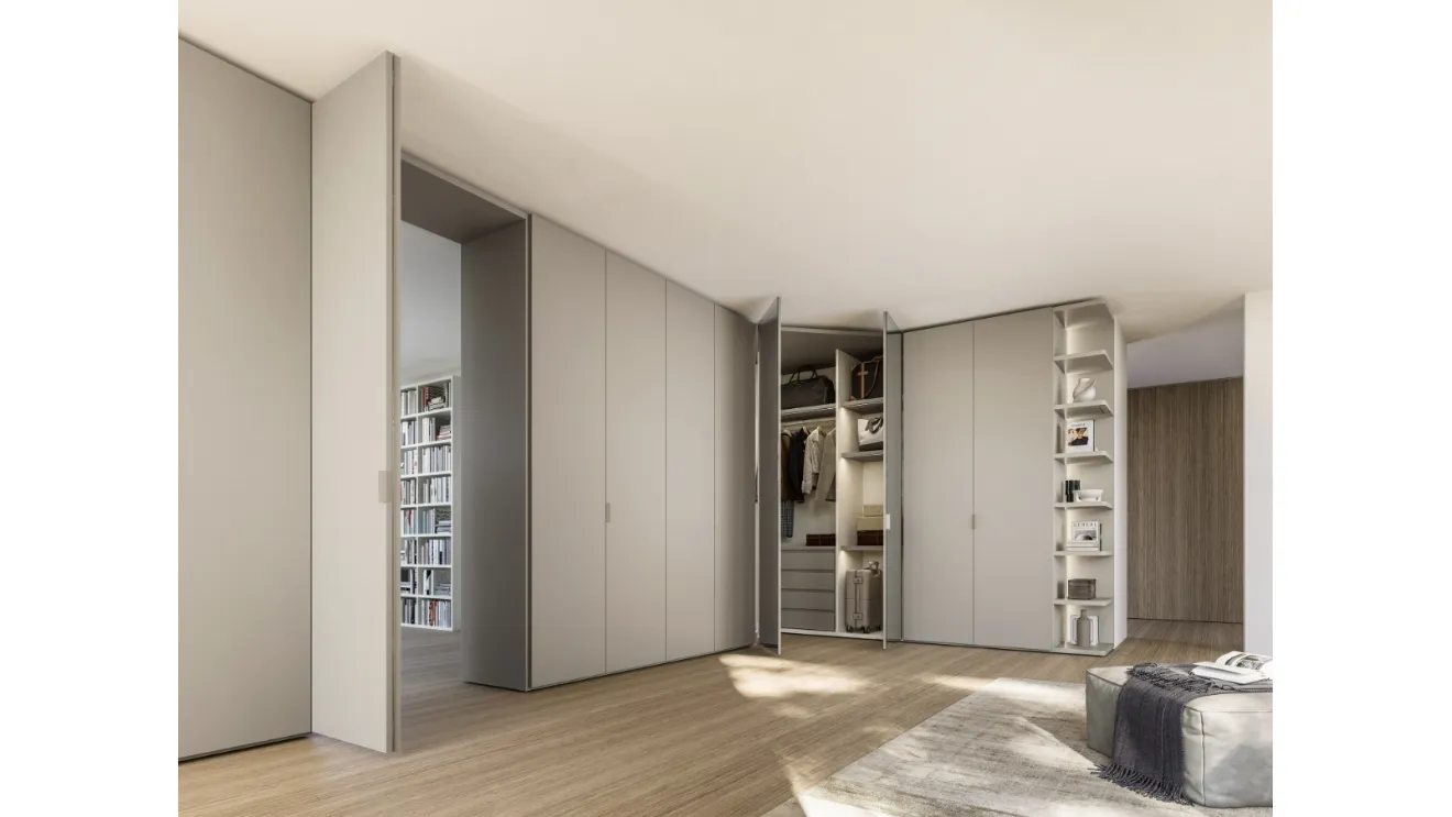Corner Terminal Wardrobe with Smooth Door by Sangiacomo