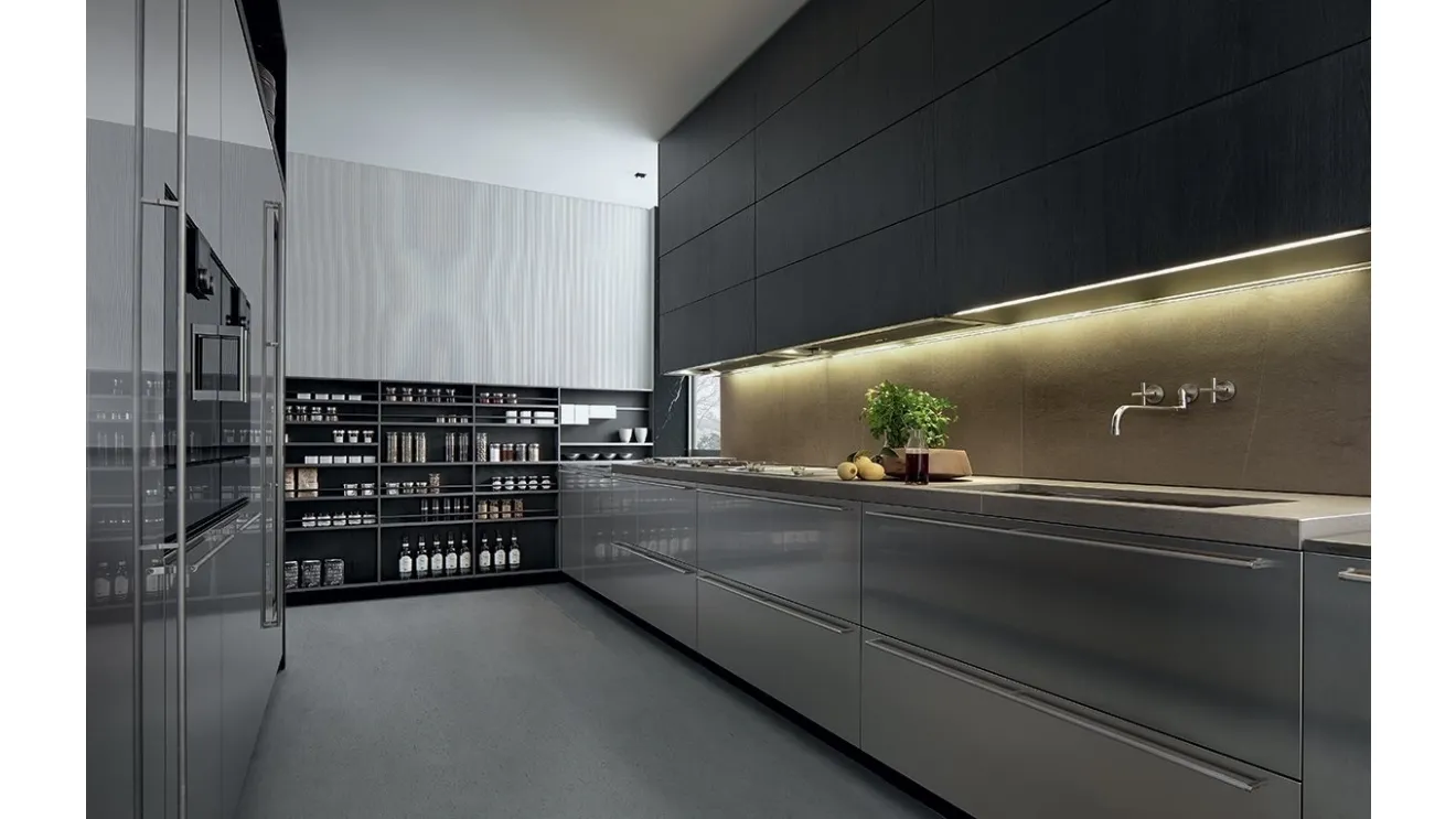 My Planet Linear Design Kitchen in Poliform Steel