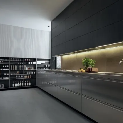 My Planet Linear Design Kitchen in Poliform Steel