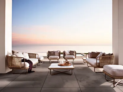 Babylon 02 outdoor furniture in synthetic fibre, fabric and aluminum by Varaschin