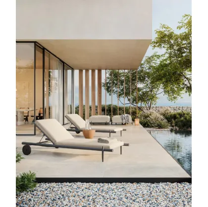 Sunbed and Pouf Davos by Unop