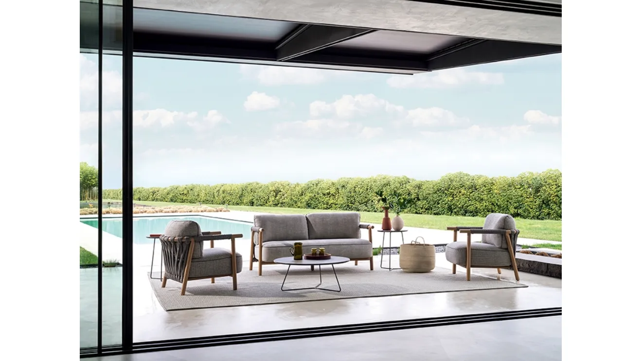 Nathy fabric and wood sofa by Ditre Italia.