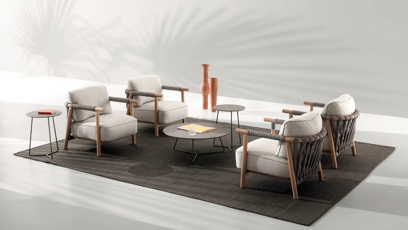 Nathy armchair in fabric and wood by Ditre Italia