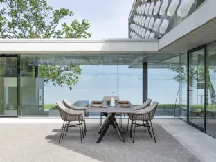 Summer Set Chair Armchair in metal and fabric by Varaschin