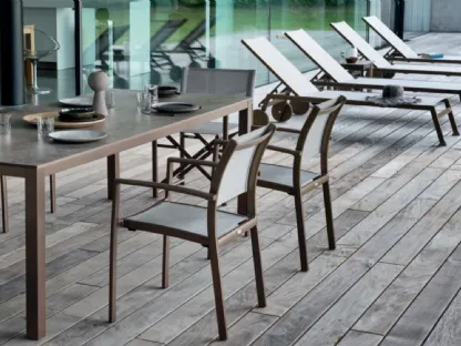 Victor outdoor chairs with aluminum structure by Varaschin